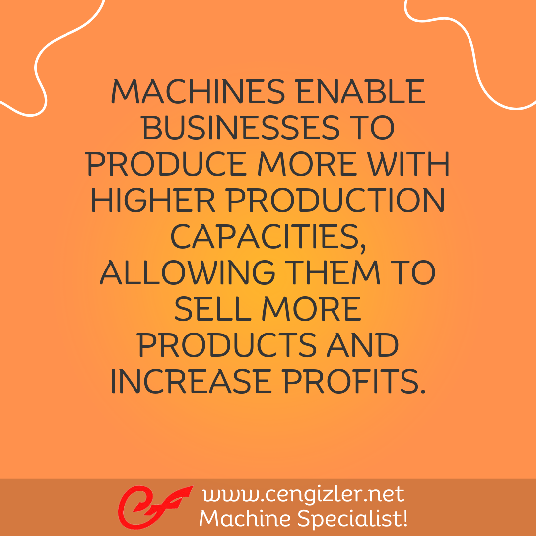 4 Machines enable businesses to produce more with higher production capacities, allowing them to sell more products and increase profits